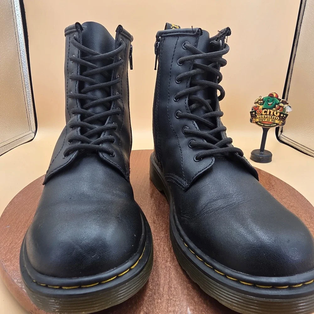 Dr. Martens 1460Y Delaney Black Leather Side Zip Boots Junior 5M 6L EU 37